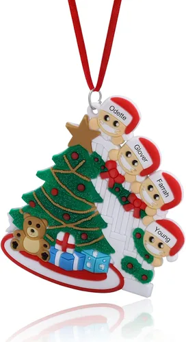Vista 11 de Adornos de Navidad personalizados, nombres de familia, decoración de Navidad, decoración colgante de árbol, adorno de bendición de Feliz Navidad