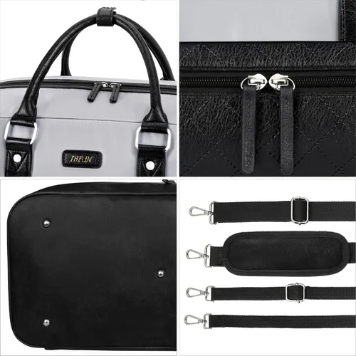 Vista 87 de IBFUN Bolsas de fin de semana para mujer, bolsa grande de lona para viaje, bolsa de viaje con compartimento para zapatos, 21 pulgadas, juego de 3