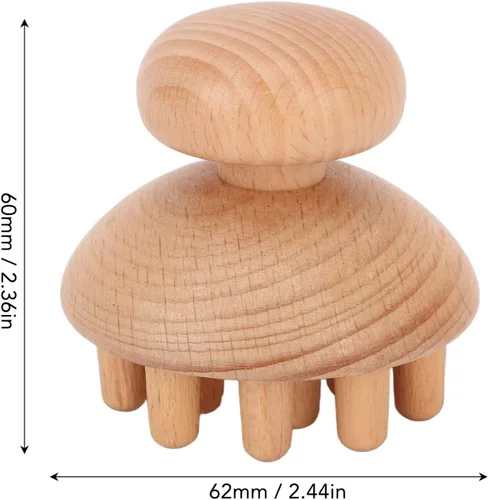 Vista 7 de HURRISE Masajeador de cabeza de madera, forma elimina molestias, reduce el estrés, herramienta de masaje de cabeza para dolor de cabeza