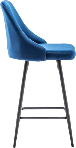 Vista 5 de BTEXPERT Juego de 4 sillas de bar tapizadas de alta calidad para comedor de 25 pulgadas con respaldo alto, paquete de 4 unidades, terciopelo azul