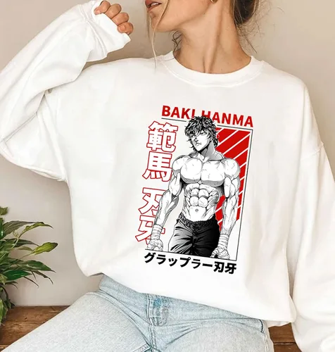 Vista 2 de Camiseta de manga de anime B.AKI con póster de anime Han.m.a Ba.k.i, camiseta unisex para fanáticos del anime de personajes, camiseta juvenil, manga