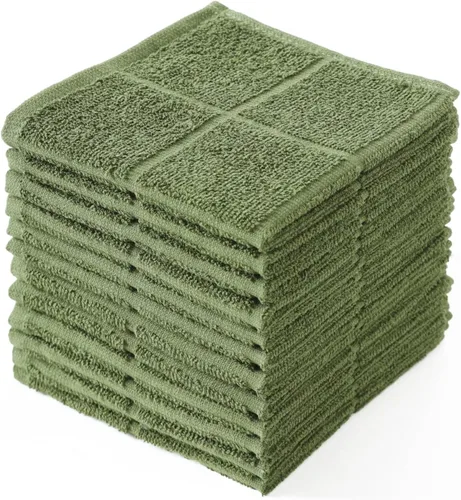Vista 9 de Glynniss Trapos de cocina altamente absorbentes, 100 % algodón, para lavar platos (color cielo aguamarina)
