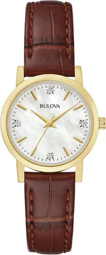 Vista 9 de Bulova Reloj clásico de cuarzo para mujer, acero inoxidable con diamante