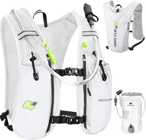 Vista 9 de N NEVO RHINO Chaleco para correr, chaleco de hidratación de 5 litros con vejiga de agua de 1.5 L, mochila de hidratación ligera para senderismo