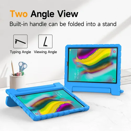 Vista 3 de Funda protectora ligera a prueba de golpes con mango convertible para niños y niñas, para Samsung Galaxy Tab S5e de 10.5 pulgadas lanzada en 2019