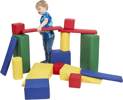 Vista 9 de ECR4Kids SoftZone Bloques de construcción blandos, formas de espuma, surtido, 16 piezas