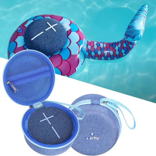 Vista 8 de Funda para Ultimate Ears MINIROLL Altavoz Bluetooth impermeable ultraportátil - Bolsa de almacenamiento protectora de viaje (azul)