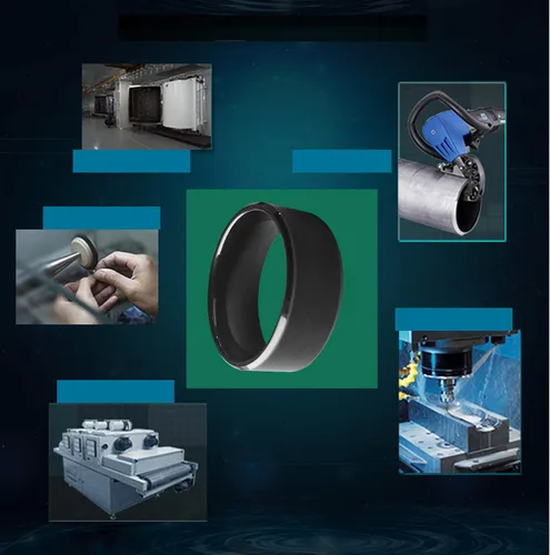 Vista 6 de RFID Rewritable Dual Frequency In One ID T5577&IC CUID Black Ceramics Smart Finger Ring Wear for Men or Women