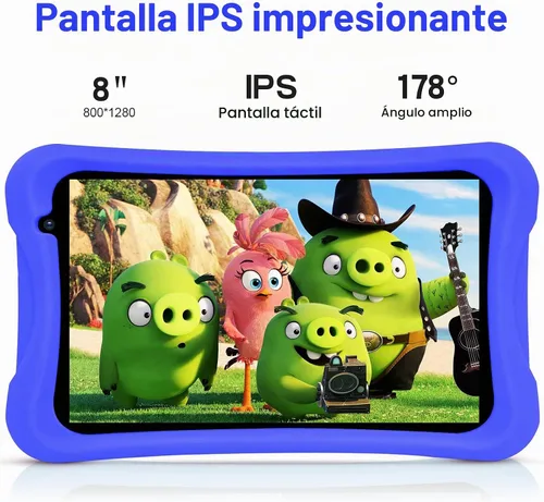 Vista 6 de PRITOM Tablet Android Quad Core de 8 pulgadas, 64 GB, WiFi, Bluetooth, cámara dual, educación, juegos, control parental, software para niños