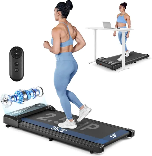 Vista 11 de THERUN Walking Pad Treadmill Under Desk, Portable Mini Treadmill for Home/Office, Walking Pad Machine with 2.5HP and 265 lbs Weight Capacity Remote