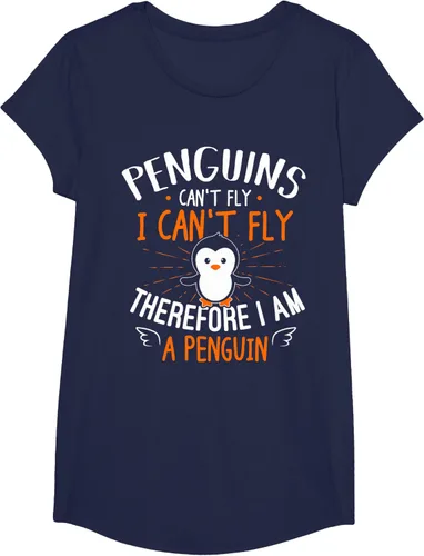 Vista 33 de Penguins Can't Fly Shirt - Camiseta de regalo para amantes de los pingüinos, Azul Azul Marino