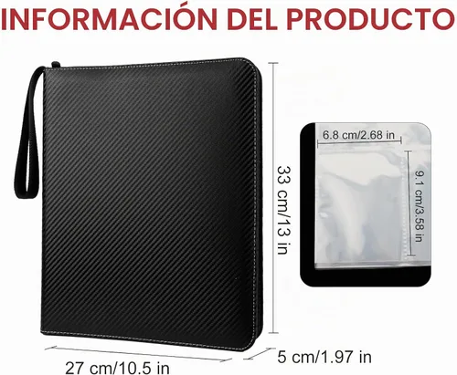 Vista 2 de Álbumes para cartas coleccionables, fundas protectoras para cartas coleccionables, carpeta para tarjetas de 18 bolsillos, estuche para cartas de 900
