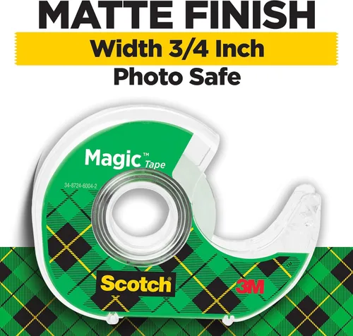 Vista 2 de Scotch Cinta mágica, invisible, reparación de tarjetas de Navidad y uso como suministros de envoltura de regalo para Navidad, 6 rollos de cinta