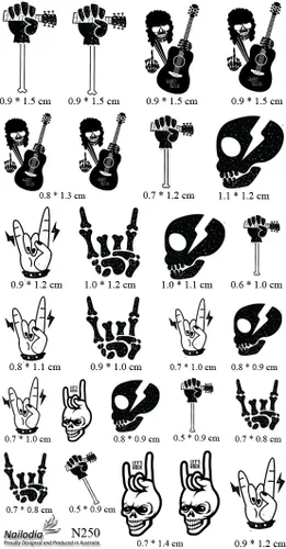 Vista 5 de Adhesivo decorativo para uñas Hard Rock Music