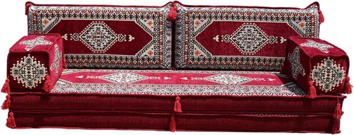 Vista 5 de arabicsofa Sofá de asiento árabe de 8 pulgadas de grosor - Cojines de suelo turcos modulares con sofá otomano