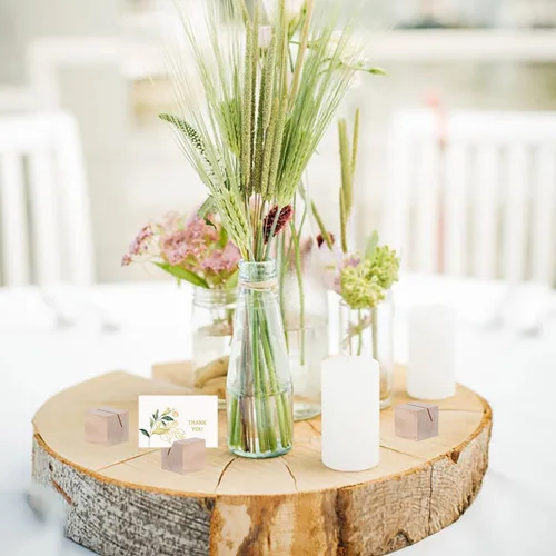 Vista 4 de 10 soportes de madera para tarjetas, soportes de madera para números de mesa, soportes para fotos, para boda, fiesta, decoración, exhibición de fotos