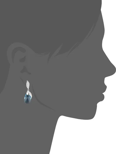 Vista 2 de Pendientes de plata de ley con cristales de Swarovski y elementos exóxicos de corte Briolette, Metal, cristal