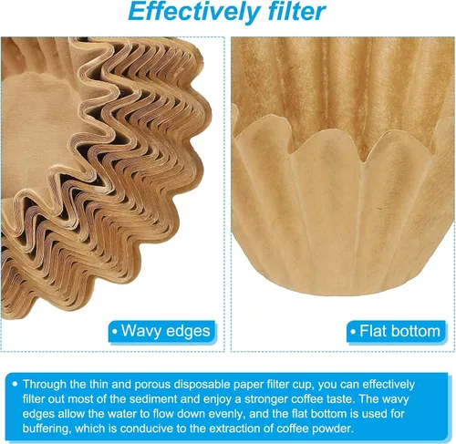 Vista 4 de PATIKIL Filtros de café para cesta de 1 a 2 tazas, filtro de papel marrón de 6.1 x 1.8 pulgadas, cafeteras de goteo desechables para cafetería