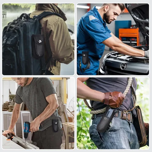 Vista 7 de Funda de nailon para cuchillos de bolsillo, funda plegable para cuchillos EDC de 5 a 5.5 pulgadas, bolsa multiherramienta con cierre a presión