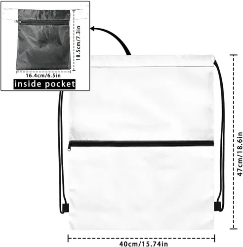 Vista 7 de Mochila con cordón para hombres y mujeres, bolsa de cordón para niños y niñas, con compartimento con cremallera, Fútbol, Classic