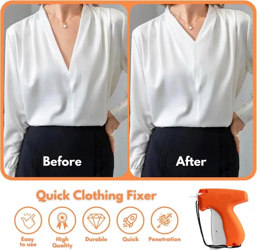 Vista 6 de Sessa Clothes Tag Gun with Fastneres – Mini Tagging Gun for Clothes, Fabric, Upholstery & DIY Crafts – Includes Extra 5 Needles & Pack of Fasteners