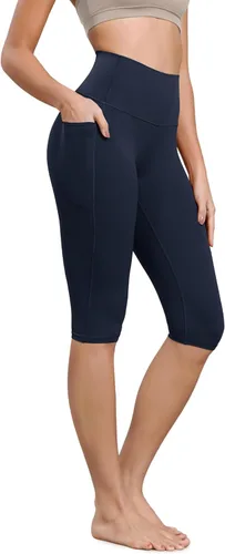 Vista 7 de ODODOS Pantalones capri de yoga suaves como mantequilla para salón con bolsillos para mujeres, leggings capri de cintura alta de 14"/19"/21