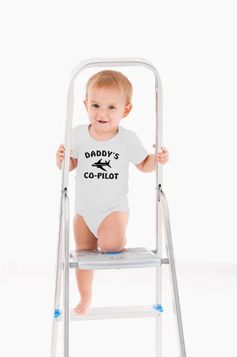 Vista 3 de AW Fashions Daddy's Co-Pilot - Aventuras con papá - Divertido body infantil de una pieza para bebé