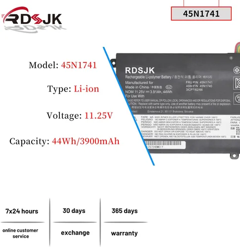 Vista 2 de 45N1740 45N1741 45N1742 45N1743 00NY639 Batería para portátil Lenovo ThinkPad T550 T550s T560 W550 W550s P50s Series SB10K12721 44Wh