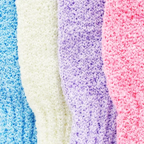 Vista 7 de 4 pares de guante exfoliante; exfoliante para cuerpo para Ducha y baño, guantes de esponja de lufa limpiadores en 4 colores variados para hombres