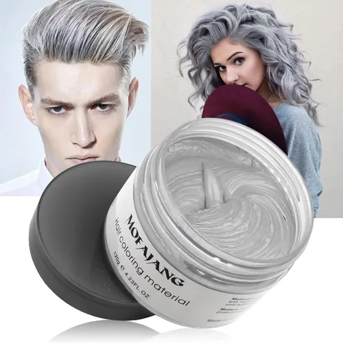 Vista 17 de Pomadas de cera de color blanco para el cabello, 4.23 onzas, material de cera natural para colorear el cabello, desechable, arcillas cenizas