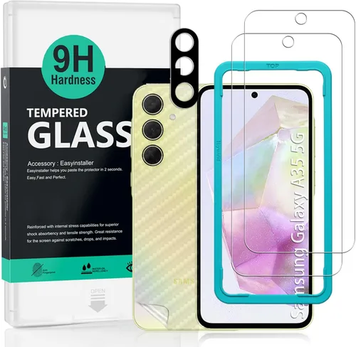 Vista 7 de Ibywind Protector de pantalla para SamSung Galaxy A32 5G (6.5 pulgadas), con 2 piezas de vidrio templado, 1 protector de lente de cámara, 1 película