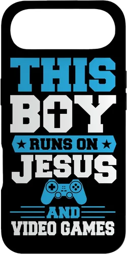 Vista 27 de This Boy Runs On Jesus and Video Games Christian Gamer Case for iPhone 17