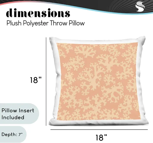Vista 4 de Stupell Industries - Orange Coral Pattern Indoor Pillow, 18 x 18 - Made in USA - By Gail Fraser