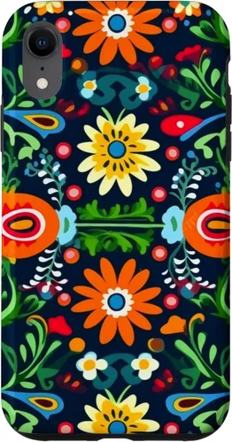Vista 24 de Funda para iPhone 16 con diseño floral mexicano tradicional mexicano