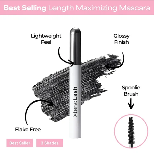 Vista 3 de MCoBeauty XtendLash - Máscara de pestañas de tubos, color negro, alargamiento tubular, volumen y rizo, pestañas de alta definición, resistente al