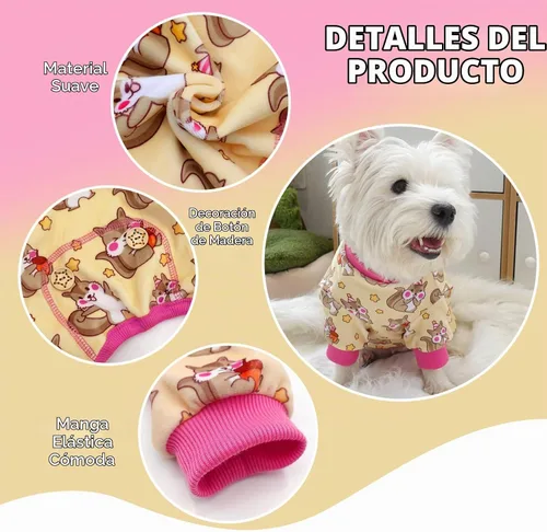 Vista 3 de KYEESE - Pijama de terciopelo para perros pequeños para uso diario, ardilla