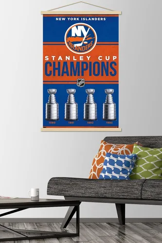 Vista 2 de Trends International NHL New York Islanders - Póster de pared con marco magnético
