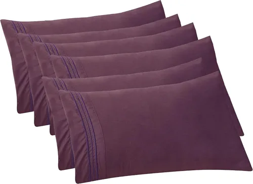 Vista 30 de Elegant Comfort Fundas de almohada sólidas de microfibra de alta calidad hotelera, tejido suave, resistente a las arrugas y a las manchas, fácil