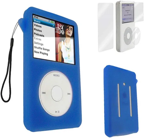 Vista 9 de para Funda iPod Classic, Funda de silicona para Apple iPod Classic 6ª 7ª 80GB, 120GB delgada 160GB y iPod Video 5ª 30GB + Protector de pantalla
