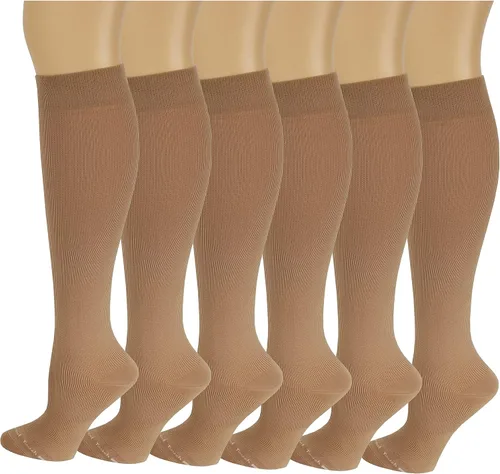 Vista 5 de Paquete de 6 pares de calcetines largos antifatiga de compresión moderada