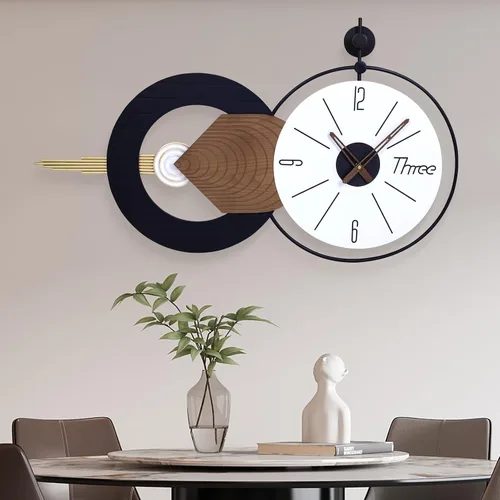 Vista 19 de Reloj de pared redondo de 10 pulgadas, funciona con pilas, de madera, de cuarzo, silencioso, decorativo, analógico, para apartamento, sala de estar