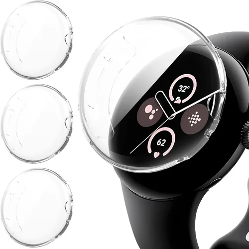 Vista 10 de Suoman Paquete de 3 fundas protectoras de pantalla para Google Pixel Watch 3/2/1 de 1.614 in, [antiarañazos], cubierta protectora completa de TPU