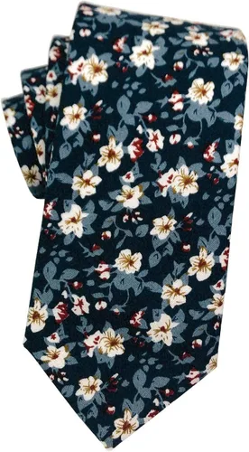 Vista 29 de Corbata de algodón floral para hombre, corbata delgada impresa de 2.56'' 01-Bean Pasta Rosa