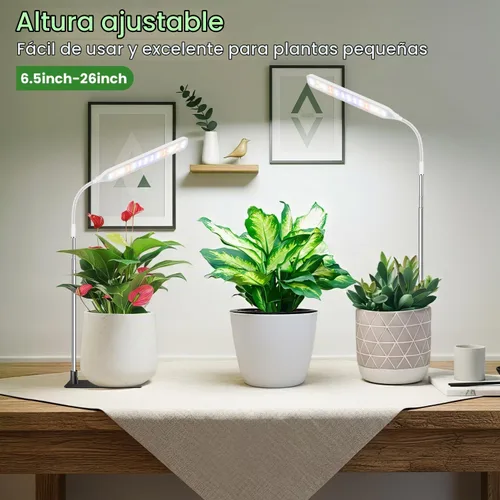 Vista 3 de Wolezek Luces de Crecimiento para Plantas de Interior, Luz de Crecimiento de Plantas de 52 LEDs de Espectro Completo con Base, Lámpara