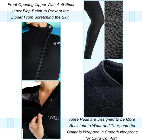 Vista 3 de Skyone Trajes de neopreno para hombres y mujeres, traje de neopreno de 0.118 pulgadas (0.118 in), traje húmedo de cuerpo completo en agua fría