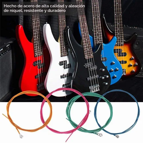 Vista 7 de Cuerdas de bajo colorido de 4 cuerdas, 4 cuerdas de bajo eléctrico