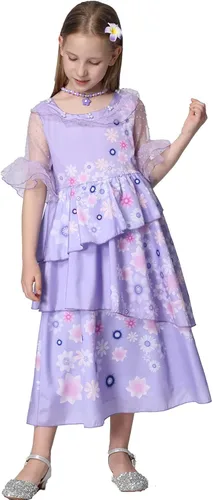 Vista 5 de Vestido de disfraz de Mirabel para niñas, disfraz de princesa Isabela Madrigal, tutú para Halloween, fiesta de cumpleaños
