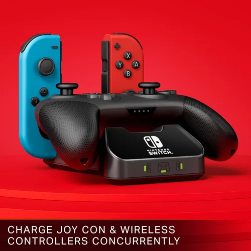 Vista 3 de PowerA Controller Charging Base for Nintendo Switch, Black, Wireless Controller charging, Charge, rechargeable battery, Nintendo Switch, Joy-Con