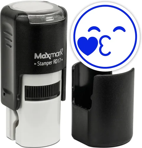 Vista 106 de MaxMark Sello de Emoji Autoentintado Redondo - Enojada - Tinta Negra