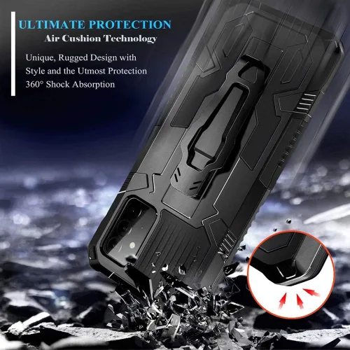 Vista 2 de Funda compatible con Samsung A52, protección resistente de grado militar, para Samsung A52, anticaídas de 15 pies, con función atril y 2 protectores